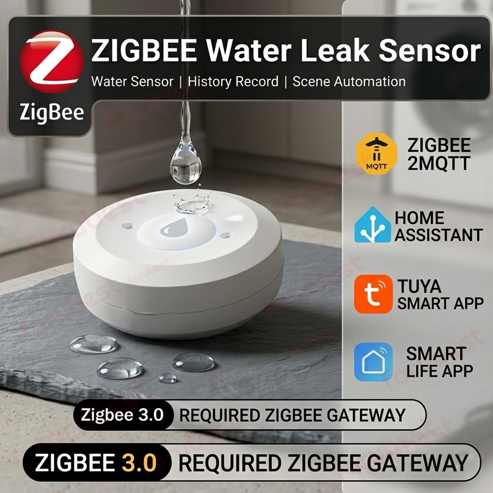 Kitchen Appliances Video - Sensore d'Acqua Zigbee, Rilevatore di Perdite