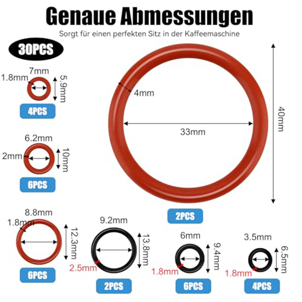 Kitchen Appliances Outlet - 30 pezzi O-ring per macchina da